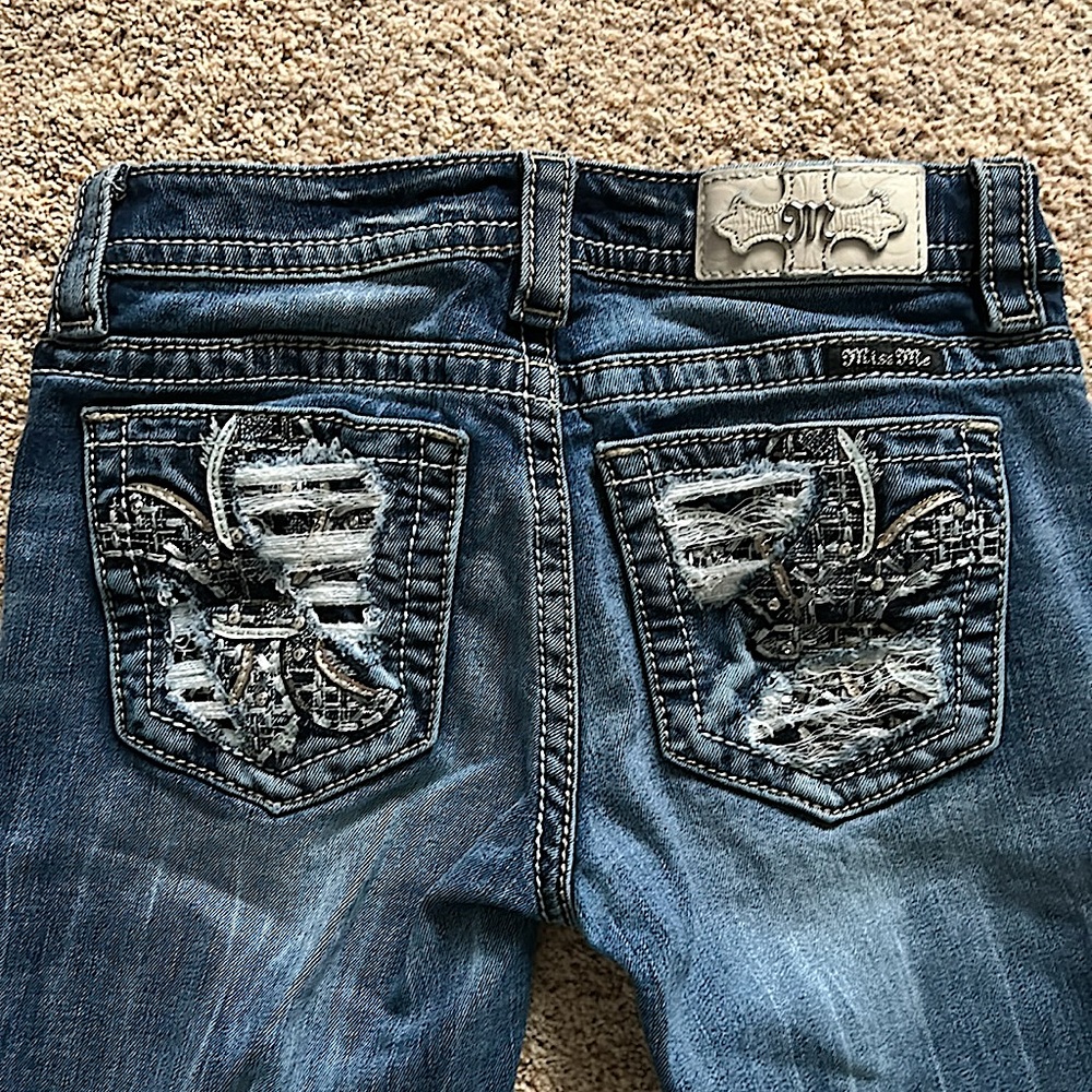 Miss Me Sexy Signature Slim Boot Blue Denim Jeans Pants **Size 26** 🔥🔥 - Picture 6 of 8